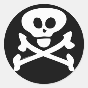 Aufkleber für Schädel und Kreuzknochen