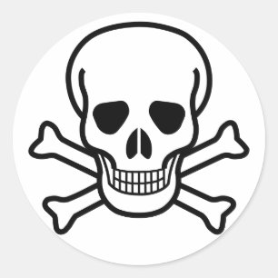 Aufkleber für Schädel und Kreuzknochen