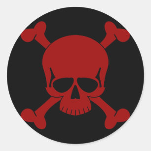 Aufkleber für Schädel und Kreuzknochen
