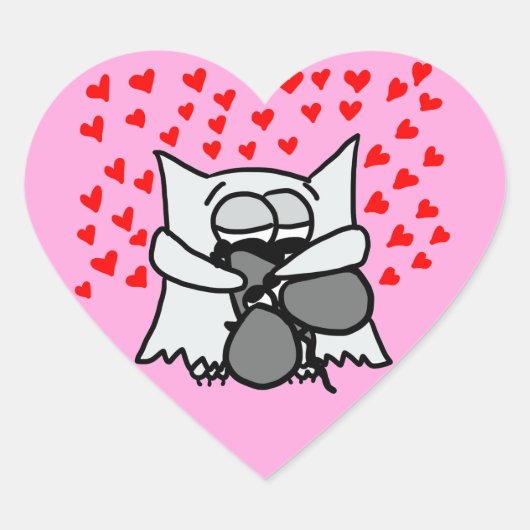 Aufkleber für Schleppkissen mit Eule und Maus (Vorderseite)