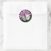 Aufkleber für Schmetterlinge und rosa Blume (Tasche)