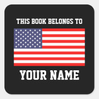 Aufkleber für Schulbücher mit amerikanischer Flagg