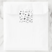 Aufkleber für Schwarz-Weiß-Skateboarding-Quadrate (Tasche)