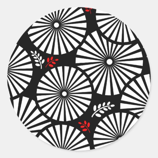 Aufkleber für Schwarz-weiße Blume (Vorderseite)