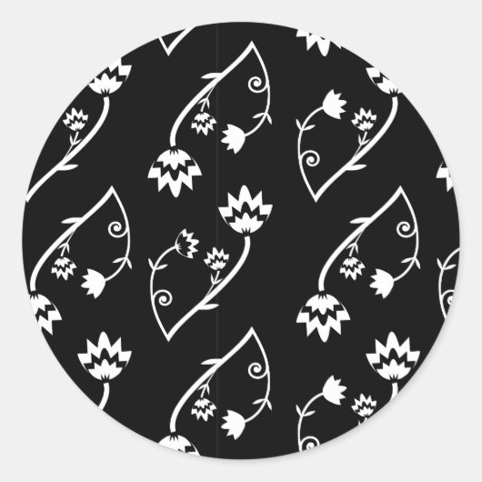 Aufkleber für Schwarz-weiße Blume (Vorderseite)