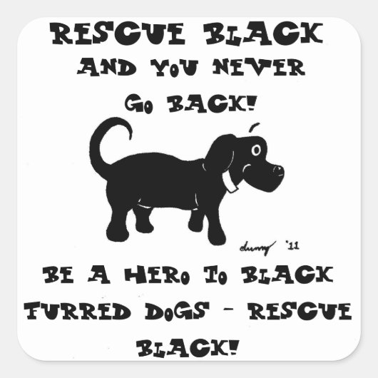 Aufkleber für schwarze Hunde - Set von 20 (Vorderseite)