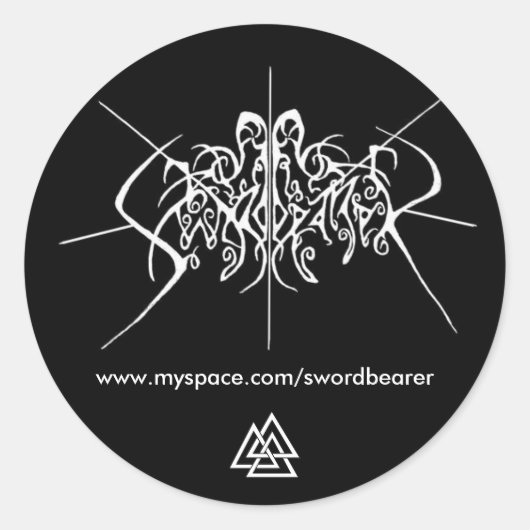 Aufkleber für Schwertträger mit Valknut (Vorderseite)