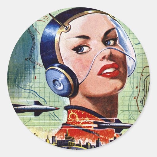 Aufkleber für Science Fiction rückwärts (Vorderseite)