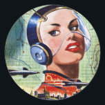 Aufkleber für Science Fiction rückwärts<br><div class="desc">Science Fiction hat im Laufe der Jahre viele Formen angenommen und Fantasie ausgelöst. Dieses Retro-Design aus vergangenen Jahren ist eine interessante Idee,  wie sich die Dinge entwickeln können. Diese Retro-Science Fiction sieht auf diesen Aufklebern großartig aus. Perfekt für sich selbst oder als Geschenk</div>