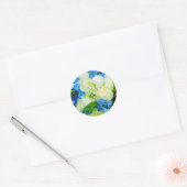 Aufkleber für Siegel aus blau-weißem Blumen (Umschlag)