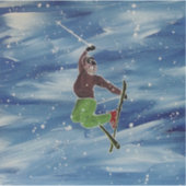 Aufkleber für Skisprung (Vorderseite)