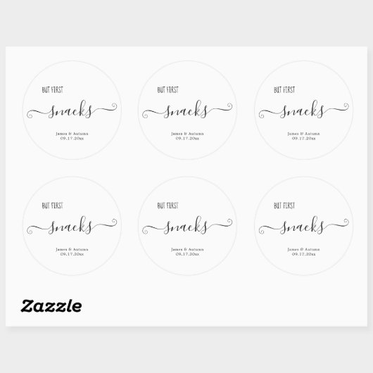 Aufkleber für Snacks zum Hochzeiten (Blatt)