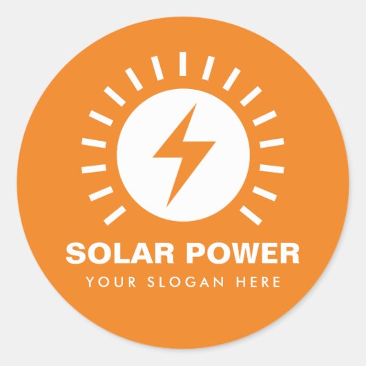 Aufkleber für Solar-Power mit eigenem Firmennamen (Vorderseite)