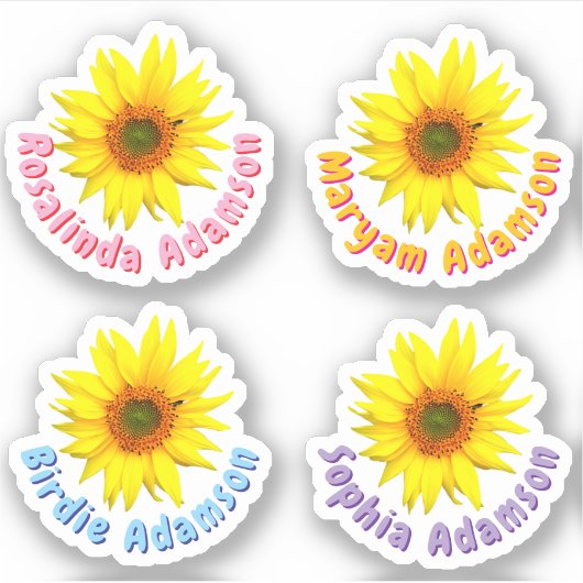 Aufkleber für Sonnenblumen (wasserresistent) (Vorderseite)