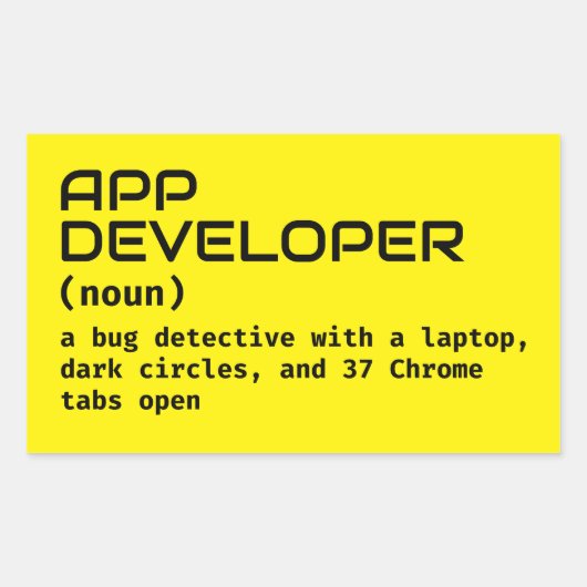 Aufkleber für Spaß von Software-Entwicklern (Vorderseite)