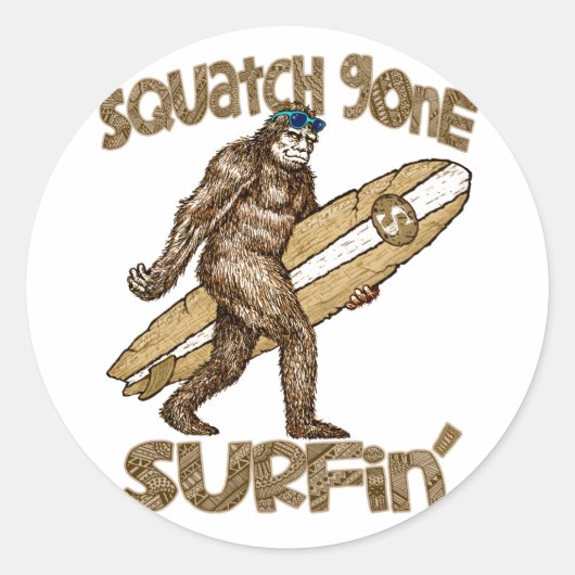 Aufkleber für Squatch Gone Surfing (Vorderseite)