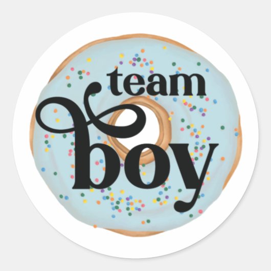 Aufkleber für Team Boy Donut Gender (Vorderseite)