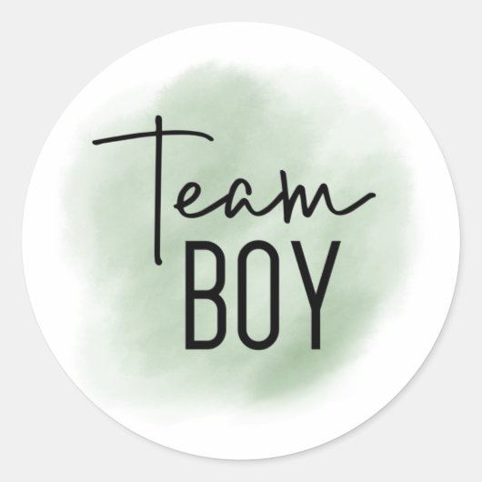 Aufkleber für Team Boy Sage Green Gender (Vorderseite)