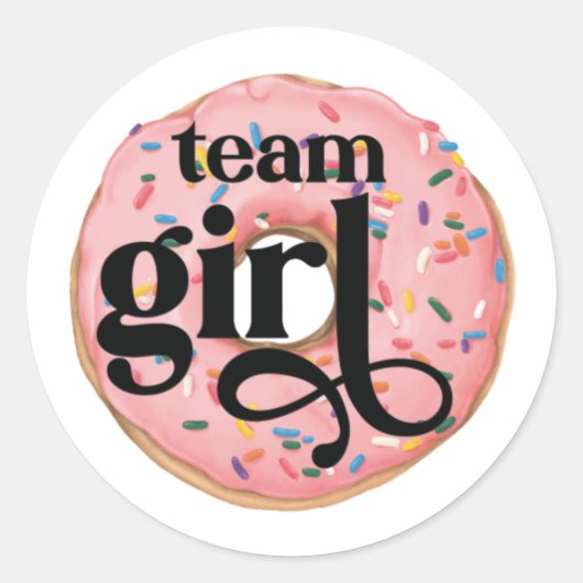 Aufkleber für Team Girl Donut Gender (Vorderseite)
