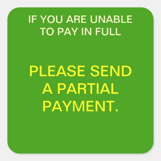 Aufkleber für Teilzahlungsanfragen (Vorderseite)