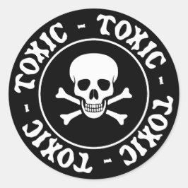 Aufkleber für toxische Schädel und Kreuzknochen