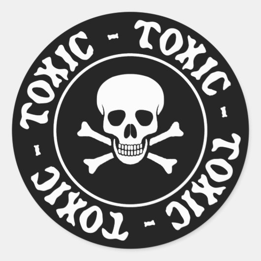 Aufkleber für toxische Schädel und Kreuzknochen (Vorderseite)