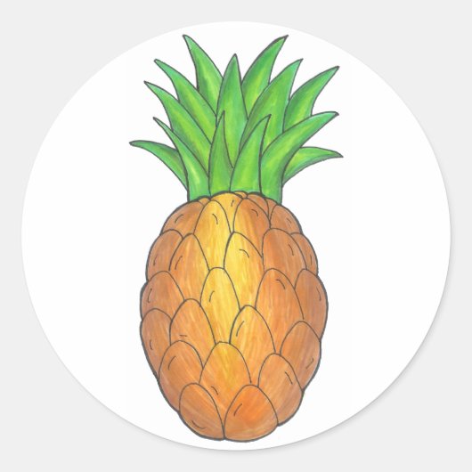 Aufkleber für tropische Ananas (Vorderseite)