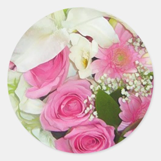 Aufkleber für Umschlag Aufkleber aus Rosa und Weiß (Vorderseite)