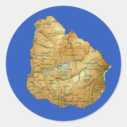 Aufkleber für Uruguay-Karte (Vorderseite)