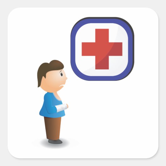 Aufkleber für verletzte Junge Krankenhäuser (Vorderseite)