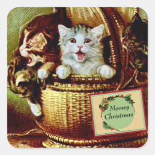 Aufkleber für viktorianische Katzen