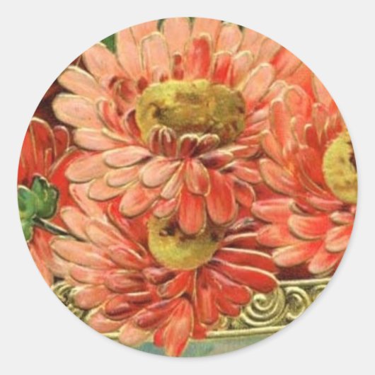 Aufkleber für Vintage Blume (Vorderseite)