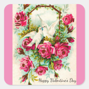 Aufkleber für Vintage Dosen und Rose