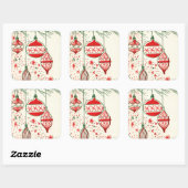 Aufkleber für Vintage Retro-Weihnachtsfeiertage (Blatt)