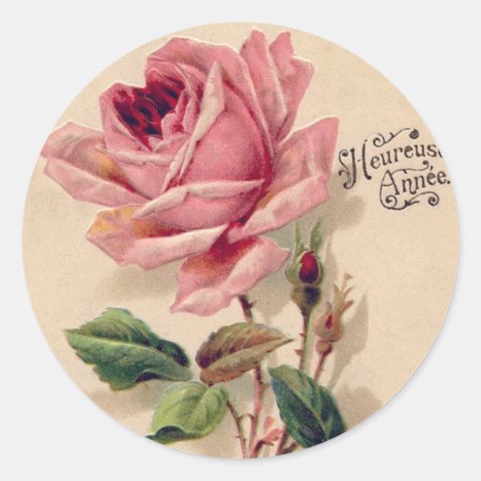 Aufkleber für Vintage Rose (Vorderseite)
