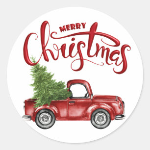 Aufkleber für Vintage rote LKW