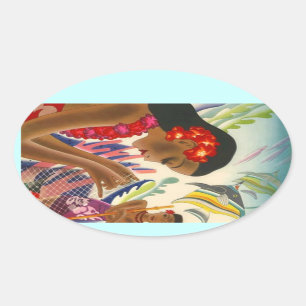 Aufkleber für Vintage tropische Hawaiianinseln