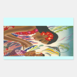 Aufkleber für Vintage tropische Hawaiianinseln