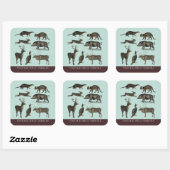 Aufkleber für Vintage Wildtiere (Blatt)