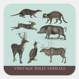 Aufkleber für Vintage Wildtiere