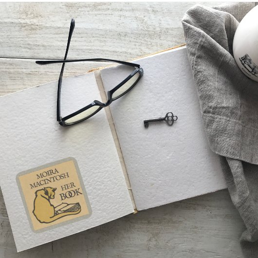 Aufkleber für Vintages Cat Custom Buchzeichen