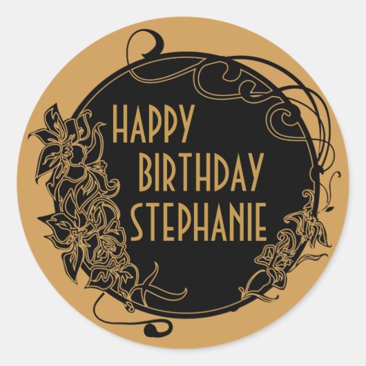 Aufkleber für Vintages Party der 20er Jahre (Vorderseite)