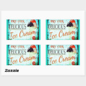 Aufkleber für Vintages türkisfarbenes Eis (Blatt)