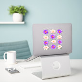 Aufkleber für Violett- und Rosa Lotus-Blume (Laptop auf Schreibtisch)