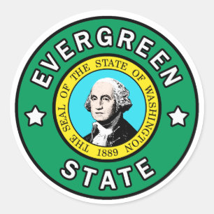Aufkleber für Washington Evergreen Staat