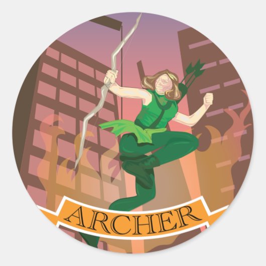 Aufkleber für weibliche Bogenschütze (Vorderseite)