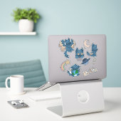 Aufkleber für Weltraumkatzen (Laptop auf Schreibtisch)