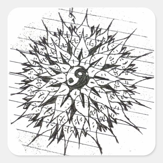 Aufkleber für Yin-Yang-Blume (Vorderseite)