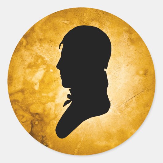 Aufkleber "Gentleman Silhouette on Gold" (Vorderseite)