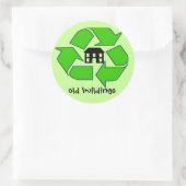 Aufkleber - Gerecycelt - alte Gebäude (Tasche)